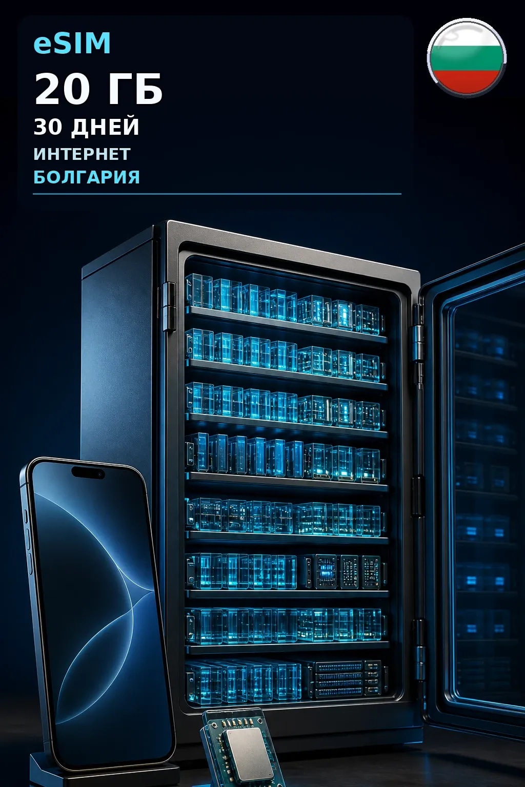 eSIM Болгария — 20 ГБ, 30 дней — интернет