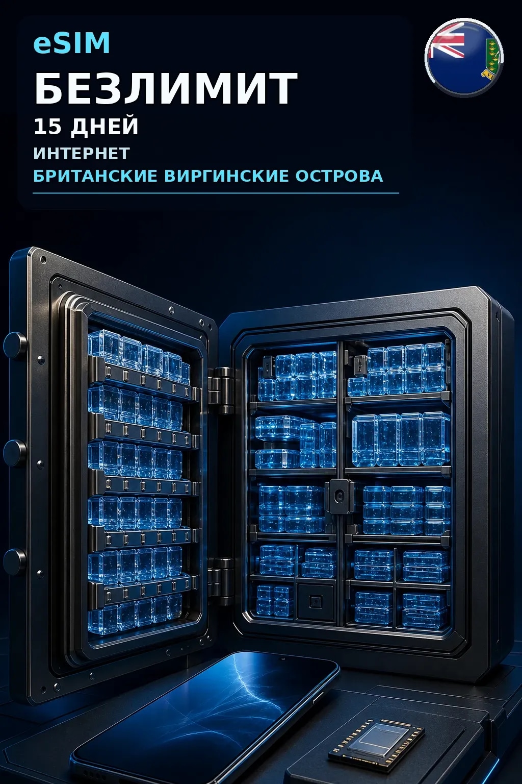 eSIM Британские Виргинские Острова — БЕЗЛИМИТ, 15 дней — интернет