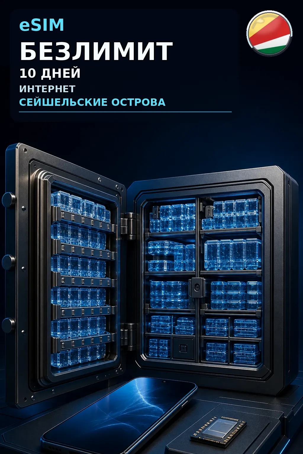 eSIM Сейшельские Острова — БЕЗЛИМИТ, 10 дней — интернет