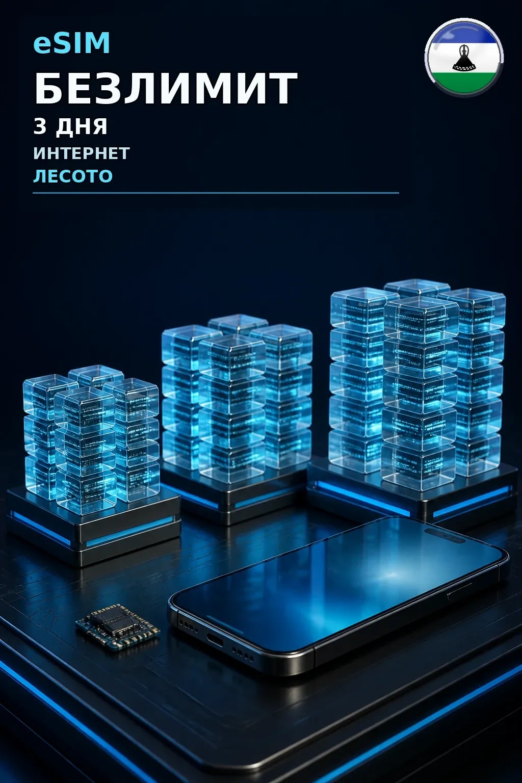 eSIM Лесото — БЕЗЛИМИТ, 3 дня — интернет