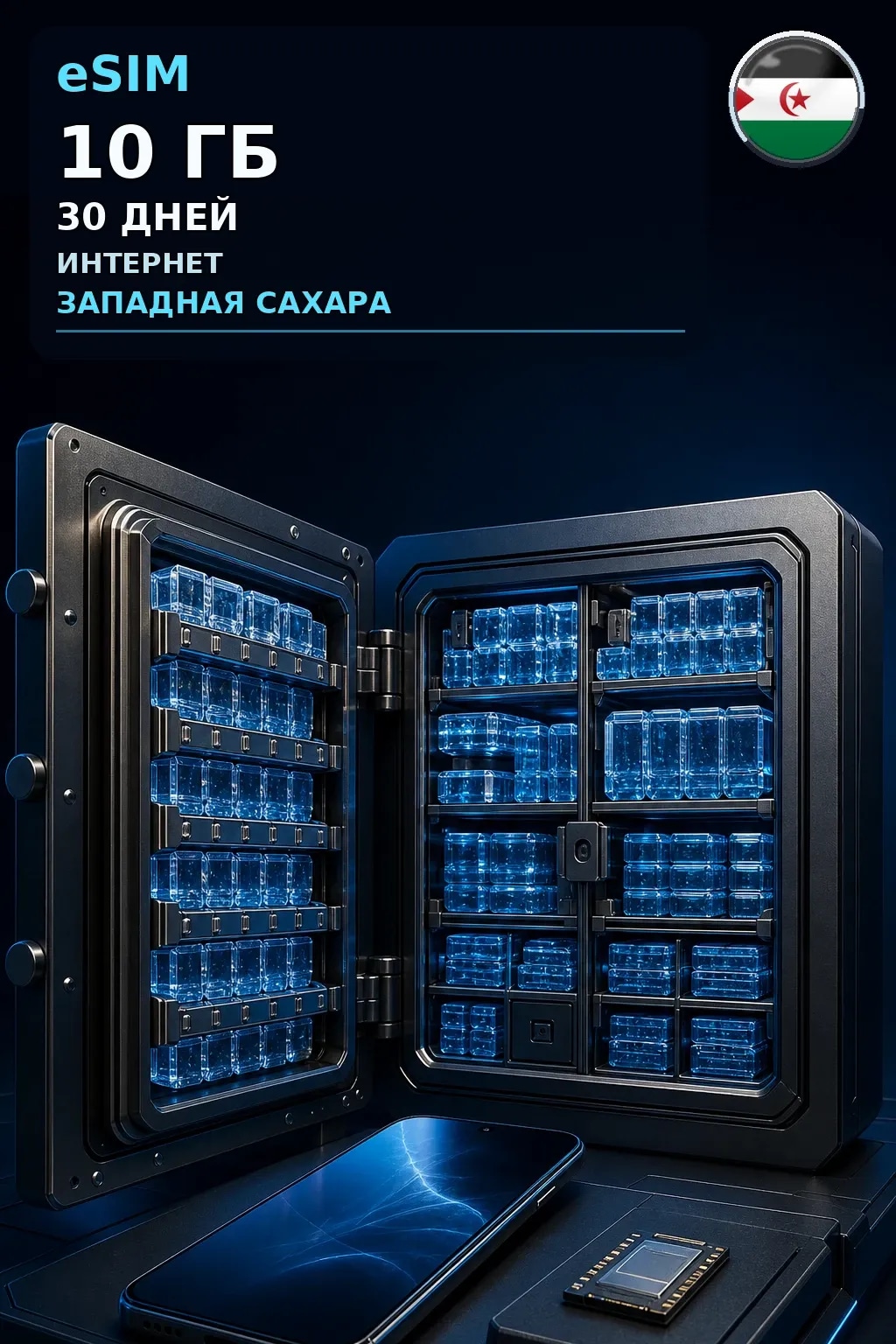 eSIM Западная Сахара — 10 ГБ, 30 дней — интернет
