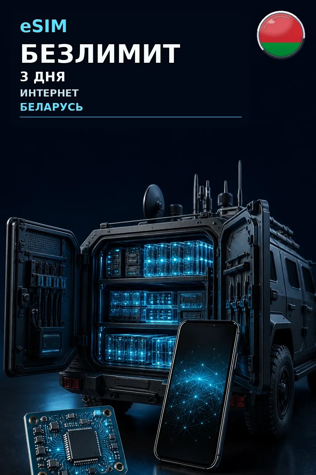 eSIM Беларусь — БЕЗЛИМИТ, 3 дня — интернет