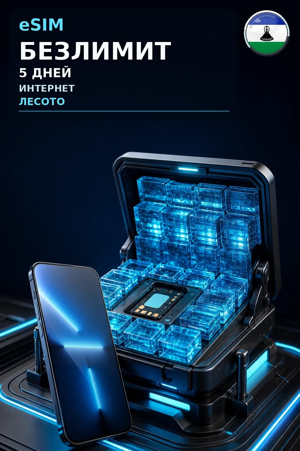 eSIM Лесото — БЕЗЛИМИТ, 5 дней — интернет