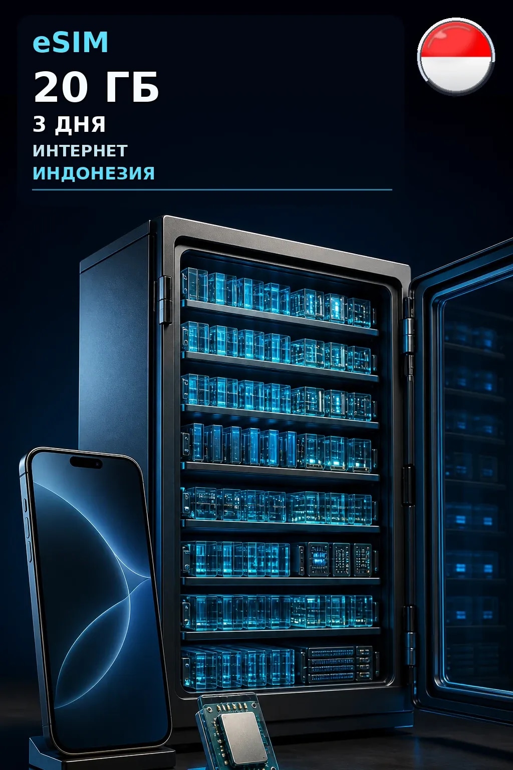 eSIM Индонезия — 20 ГБ, 3 дня — интернет