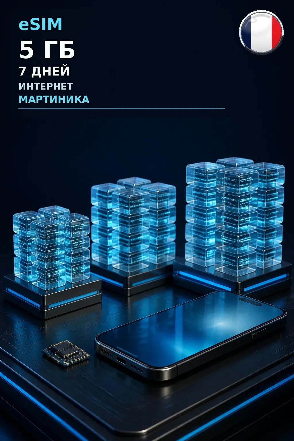eSIM Мартиника — 5 ГБ, 7 дней — интернет