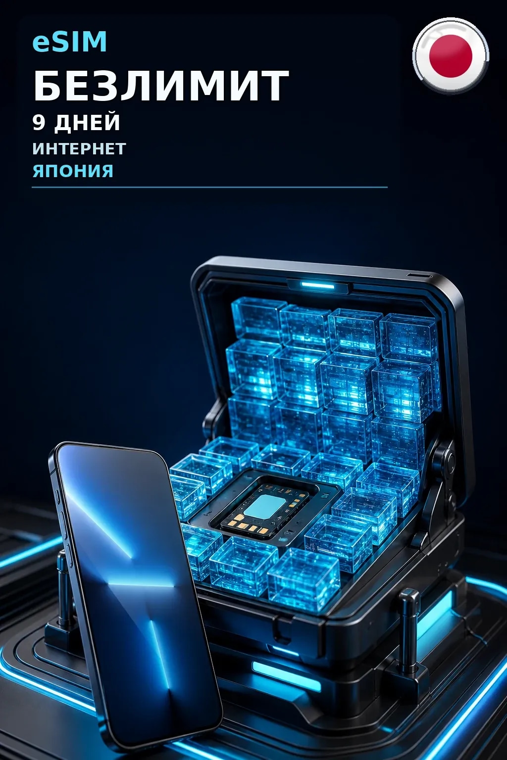 eSIM Япония — БЕЗЛИМИТ, 9 дней — интернет